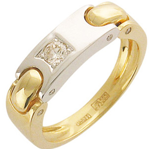 Кольцо с бриллиантом из комбинированного золота (арт. 422186)