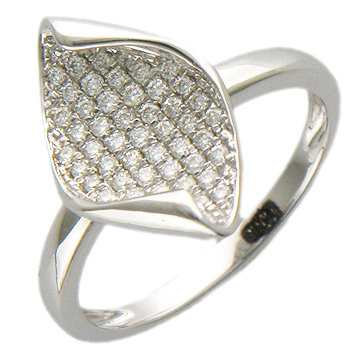 Кольцо с бриллиантами из белого золота (арт. 422239)