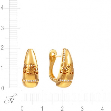 Серьги с 44 бриллиантами из жёлтого золота (арт. 700282)