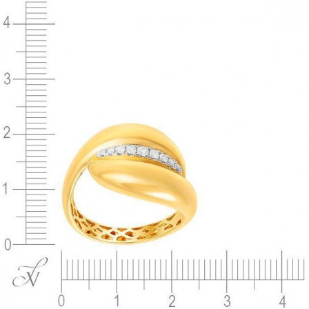 Кольцо с 9 бриллиантами из жёлтого золота (арт. 702181)