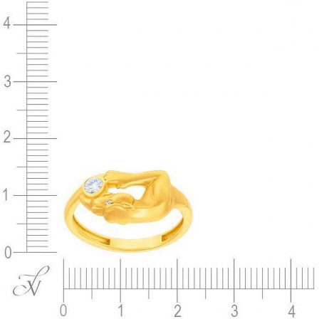 Кольцо с 3 бриллиантами из жёлтого золота (арт. 702264)