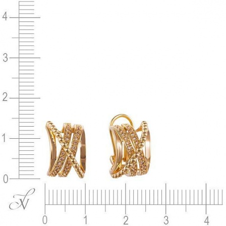 Серьги с 64 бриллиантами из жёлтого золота (арт. 702866)