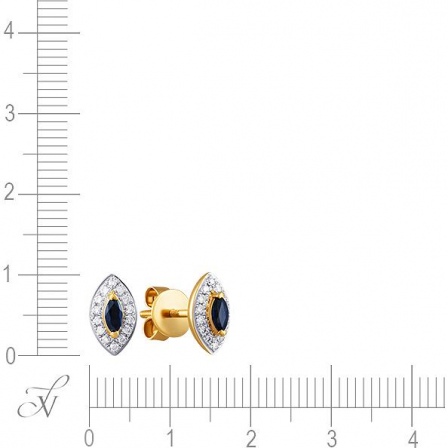 Серьги с сапфирами и бриллиантами из белого золота (арт. 704485)