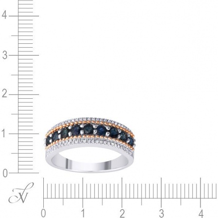 Кольцо с сапфирами и бриллиантами из белого золота (арт. 704520)