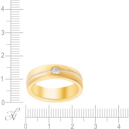 Кольцо с 1 бриллиантом из жёлтого золота (арт. 705809)