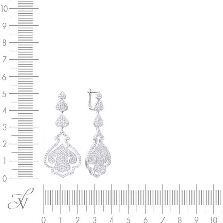 Серьги с фианитами из серебра (арт. 706641)