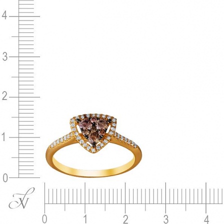 Кольцо с 45 бриллиантами из жёлтого золота (арт. 707237)