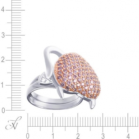 Кольцо с фианитами из серебра (арт. 707727)