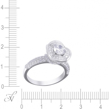 Кольцо с фианитами из серебра (арт. 707730)