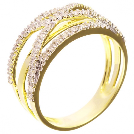 Кольцо с бриллиантами из желтого золота (арт. 730436)