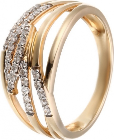 Кольцо с бриллиантами из желтого золота (арт. 730441)