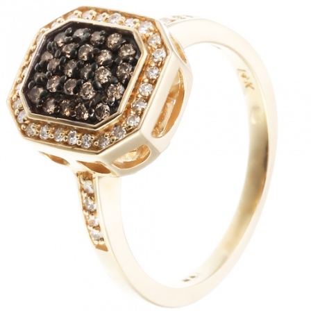Кольцо с бриллиантами из желтого золота (арт. 730636)