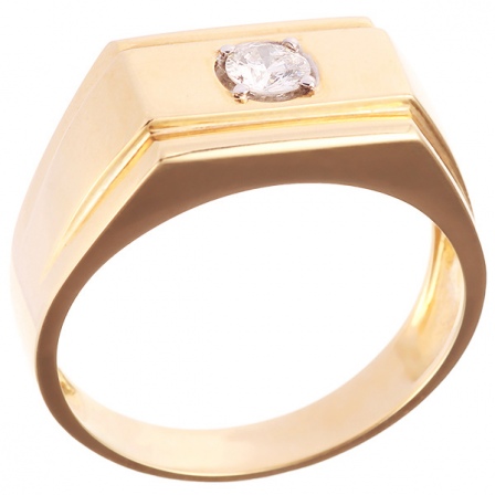 Кольцо с бриллиантом из желтого золота (арт. 730768)