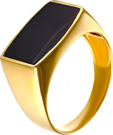 Кольцо с ониксом из желтого золота (арт. 730777)