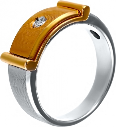 Кольцо с бриллиантом из комбинированного золота (арт. 730795)
