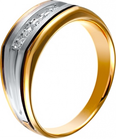 Кольцо с бриллиантами из комбинированного золота (арт. 730796)
