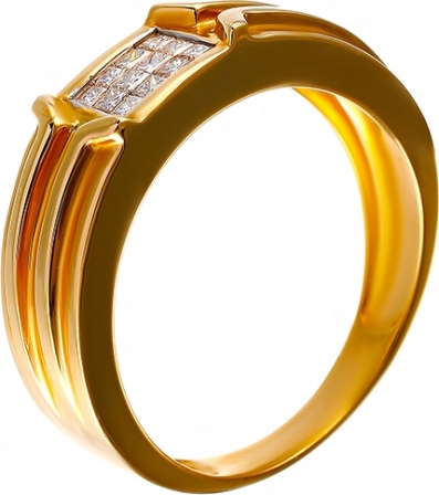 Кольцо с бриллиантами из желтого золота (арт. 730798)