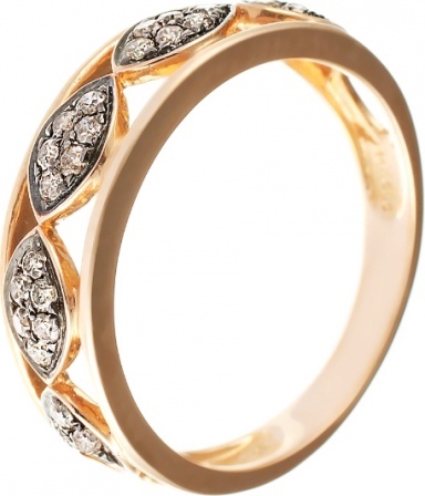 Кольцо с бриллиантами из красного золота (арт. 732557)