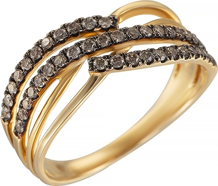 Кольцо с бриллиантами из желтого золота (арт. 732796)