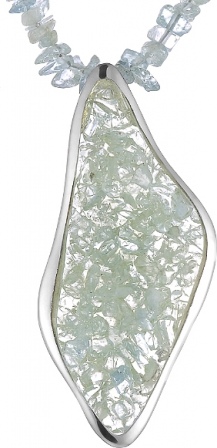 Колье с аквамарином из серебра (арт. 733932)