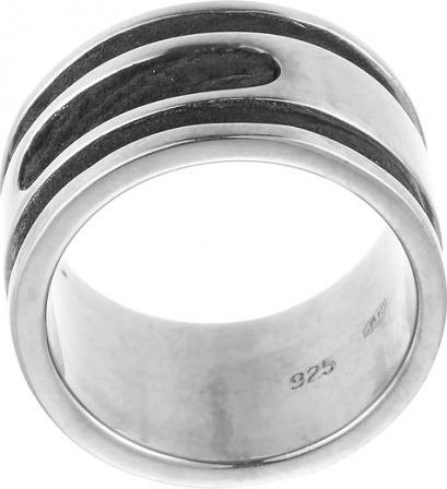 Кольцо с кожей из серебра (арт. 734642)