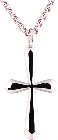 Колье Крестик с ониксом из серебра (арт. 735280)