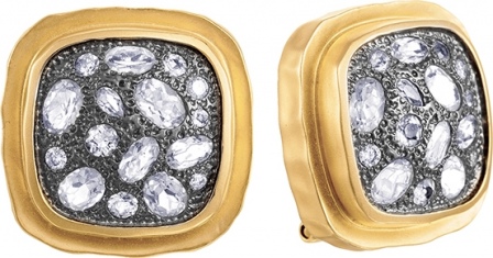 Серьги с бриллиантами, топазами из желтого золота (арт. 737109)