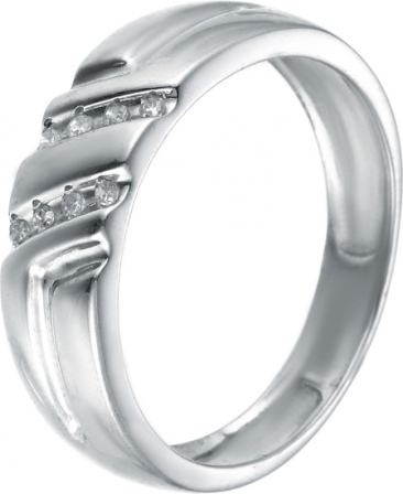 Кольцо с бриллиантами из серебра (арт. 738009)