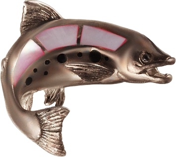 Подвеска Рыбка с перламутром, вставкой из эмали из серебра (арт. 739066)