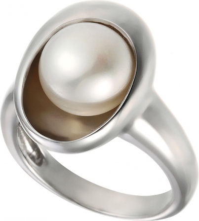 Кольцо с жемчугом из серебра (арт. 739435)