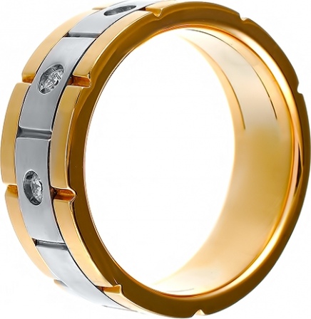 Кольцо с бриллиантами из комбинированного золота (арт. 741614)