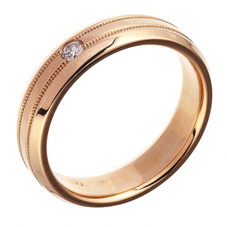 Кольцо с бриллиантом из желтого золота (арт. 741634)