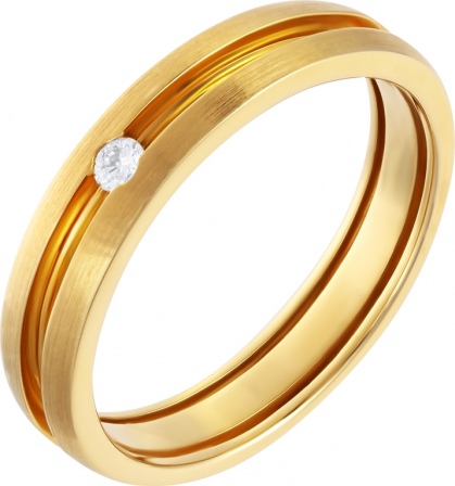 Кольцо с бриллиантом из желтого золота (арт. 741653)
