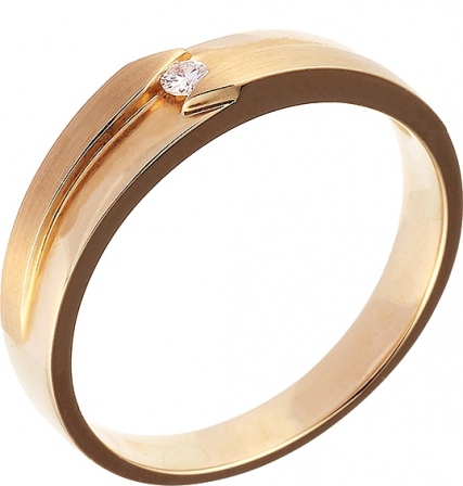 Кольцо с бриллиантом из желтого золота (арт. 741657)
