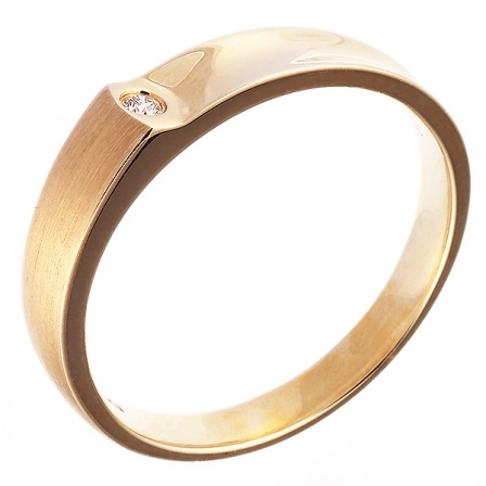 Кольцо с бриллиантом из желтого золота (арт. 741661)