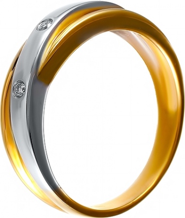 Кольцо с бриллиантами из комбинированного золота (арт. 741668)