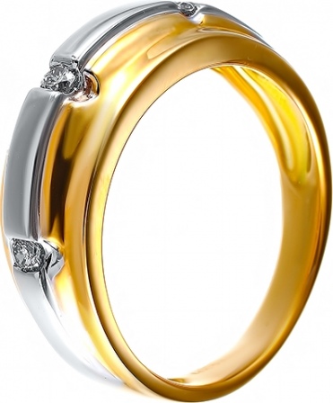 Кольцо с бриллиантами из комбинированного золота (арт. 741669)