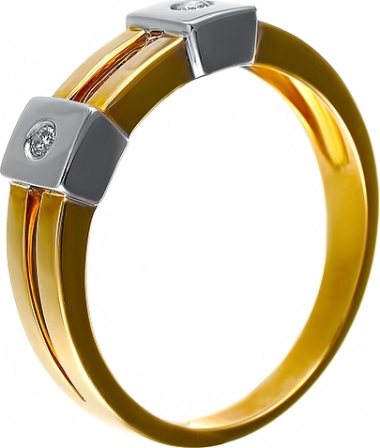 Кольцо с бриллиантами из комбинированного золота (арт. 741749)