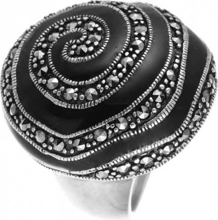 Кольцо с эмалью и фианитами из серебра (арт. 742003)