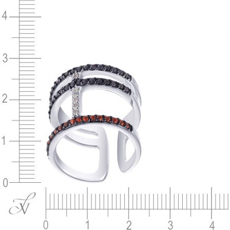 Кольцо с фианитами из серебра (арт. 744147)