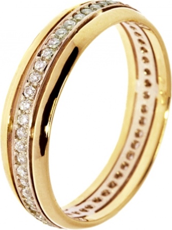 Кольцо с 51 бриллиантом из жёлтого золота (арт. 744183)