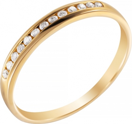 Кольцо с 11 бриллиантами из жёлтого золота (арт. 744723)