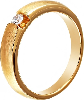 Кольцо с 1 бриллиантом из жёлтого золота (арт. 744732)
