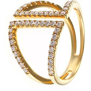 Кольцо с 52 бриллиантами из жёлтого золота (арт. 745521)