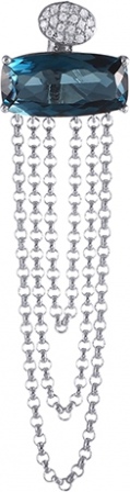 Серьги с топазами и бриллиантами из белого золота (арт. 745619)