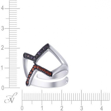 Кольцо с фианитами из серебра (арт. 748210)