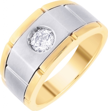 Кольцо с 1 бриллиантом из комбинированного золота (арт. 749487)