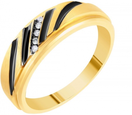 Кольцо с 5 бриллиантами из жёлтого золота (арт. 749645)