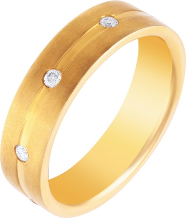 Кольцо с 8 бриллиантами из жёлтого золота (арт. 749704)