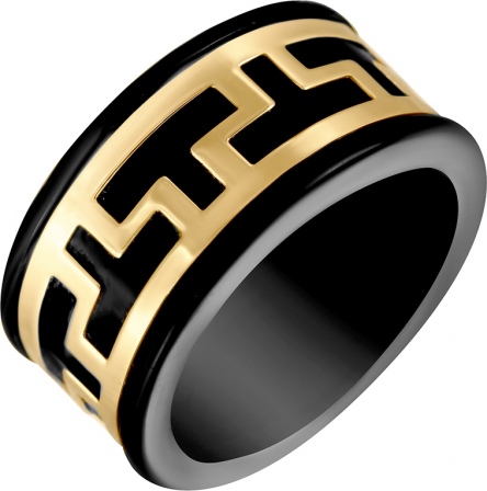 Кольцо с 1 жадеитом из жёлтого золота (арт. 749716)